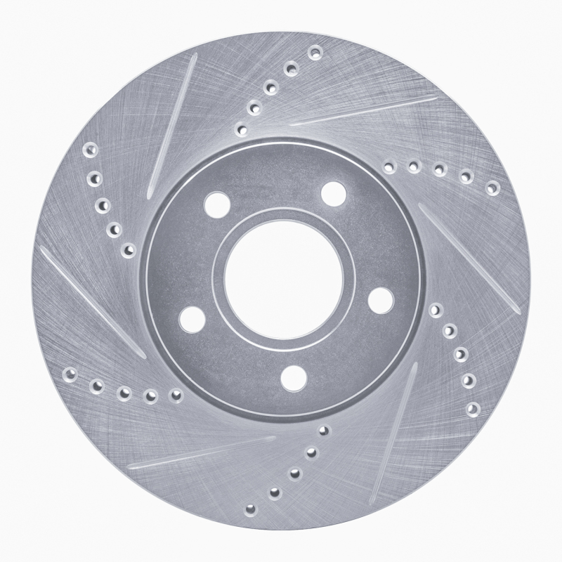 Ford Focus Brake Rotor (1) - Front Left - R1 Concepts - Drilled & Slotted - Silver - `12-`18 Ford Focus Brake Rotor (1) - Front Left - R1 Concepts - Drilled & Slotted - Silver - `12-`18